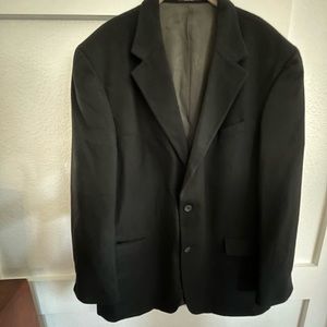 Oscar de la Renta black wool flannel blazer.